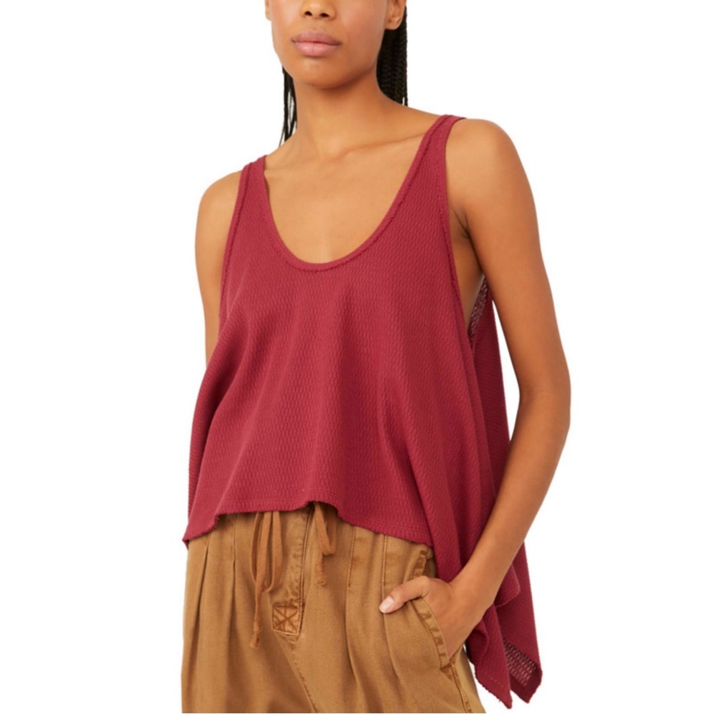 Free People We The Free Sing La La Handkerchief Hem Tank Top